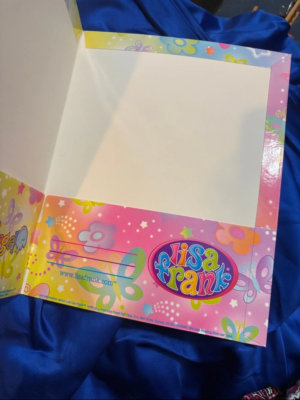 Vintage Lisa Frank Angel Girl With Cat Folder Y2K  Rainbow